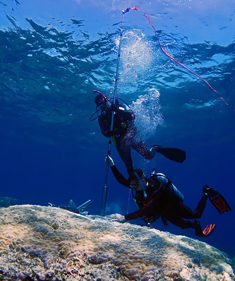 Drilling a Coral Skeletal Core